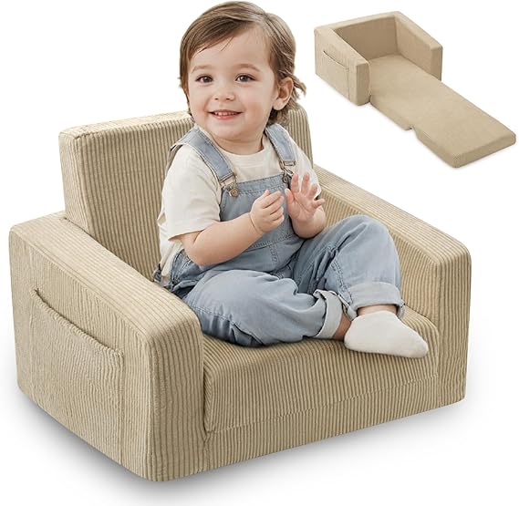 Toddle & Kids Chair,2-in-1 Soft Toddler Couches That Fold Out