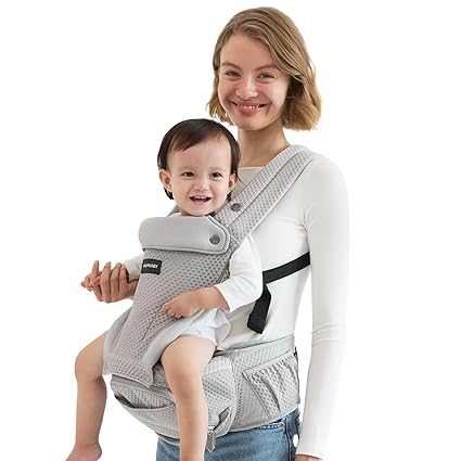 Carrier with Hip Seat, 2-in-1 Forward-Facing Carry for Active Babies