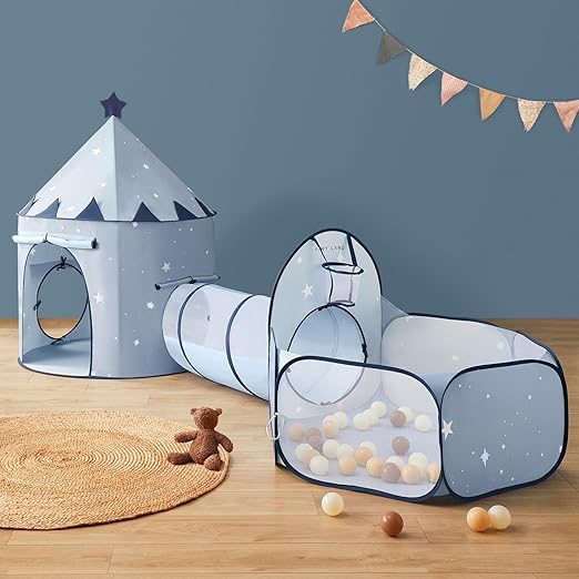 Kids Play Tent with Tunnel, Pop Up Play Tent with Ball Pits for Toddlers