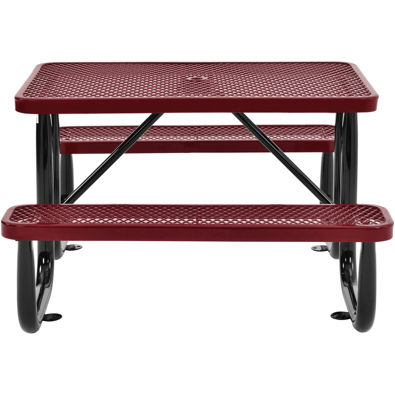 Expanded Metal Rectangular Outdoor Steel Picnic Table