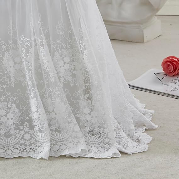 Boho Bohemian Girl Baby Nursery Lace Crib Bed Skirt Dust Ruffle - Solid Color Romantic