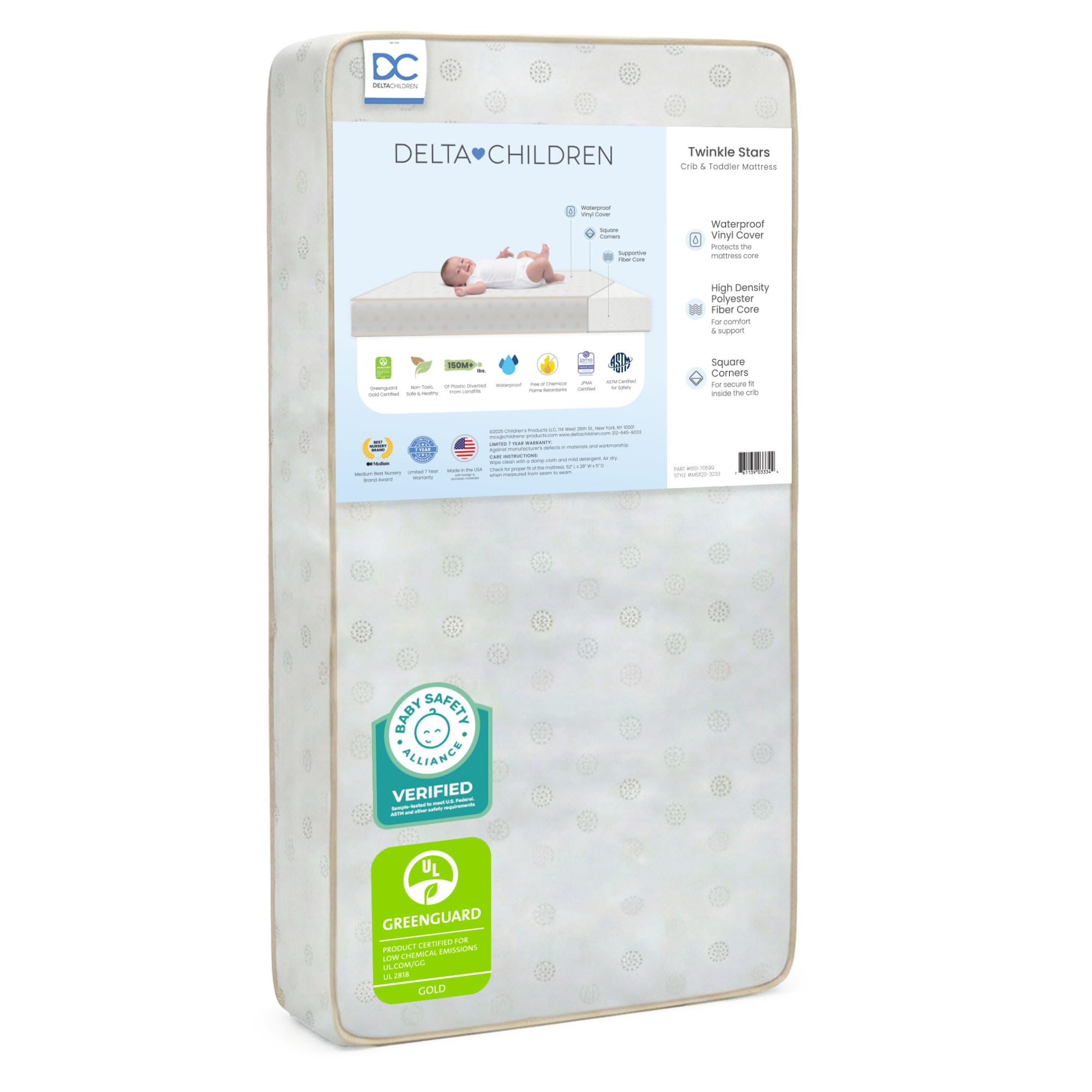 2-in-1 Breathable Crib and Toddler Mattress