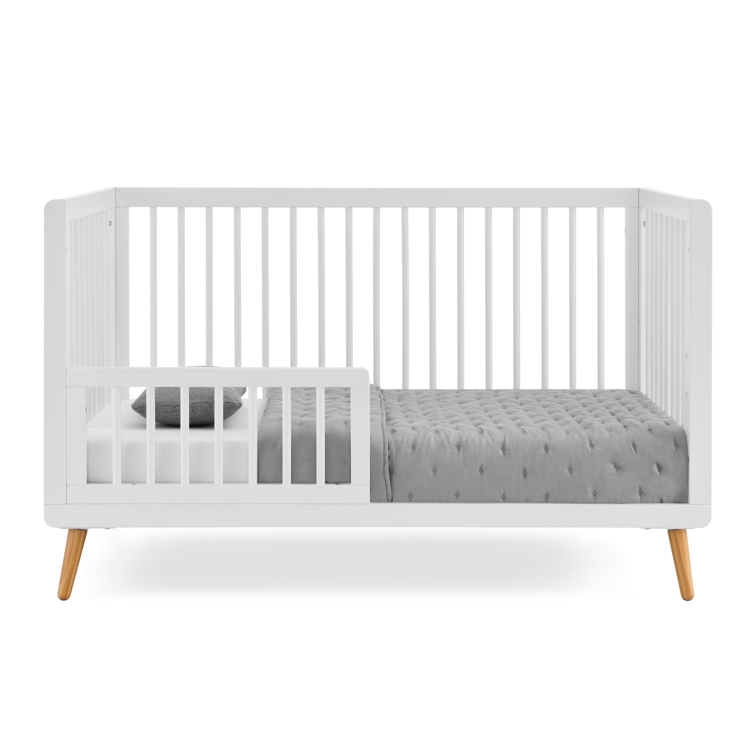 Tatum 3-in-1 Convertible Crib, White Finish, Solid Wood, Adjustable Mattress Height