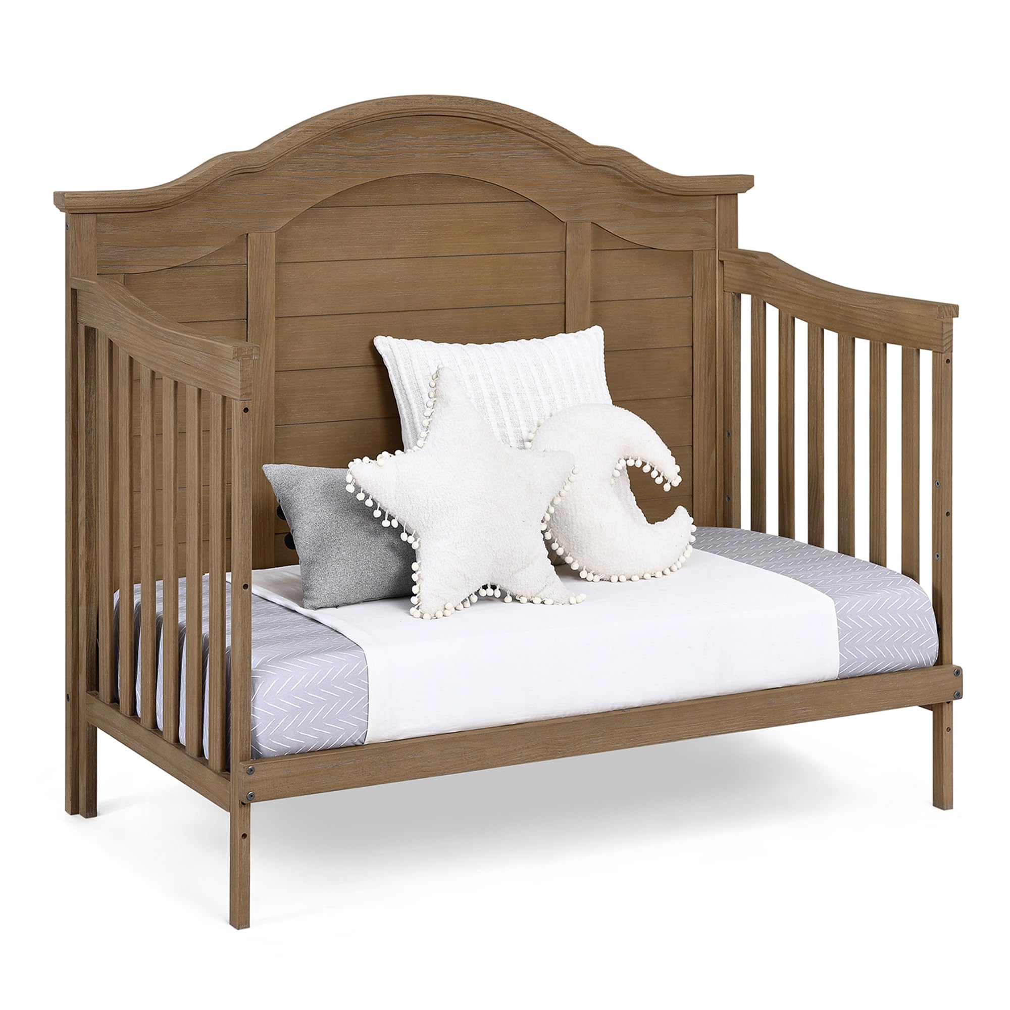 Simmons Kids Asher 6-in-1 Convertible Crib with Toddler Rail, Aged Oak