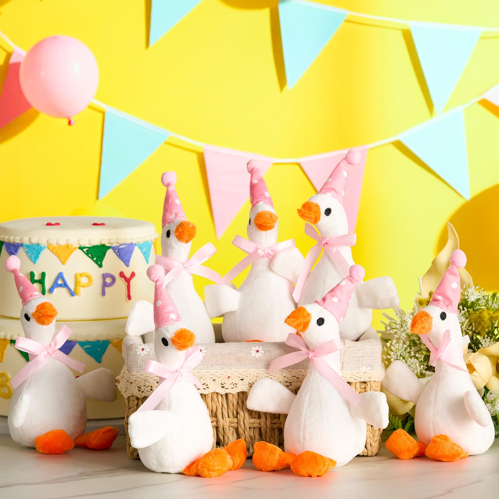 12 Pcs Silly Goose Plush Stuffed Animal Toy Birthday Decorations 8 inch One Silly