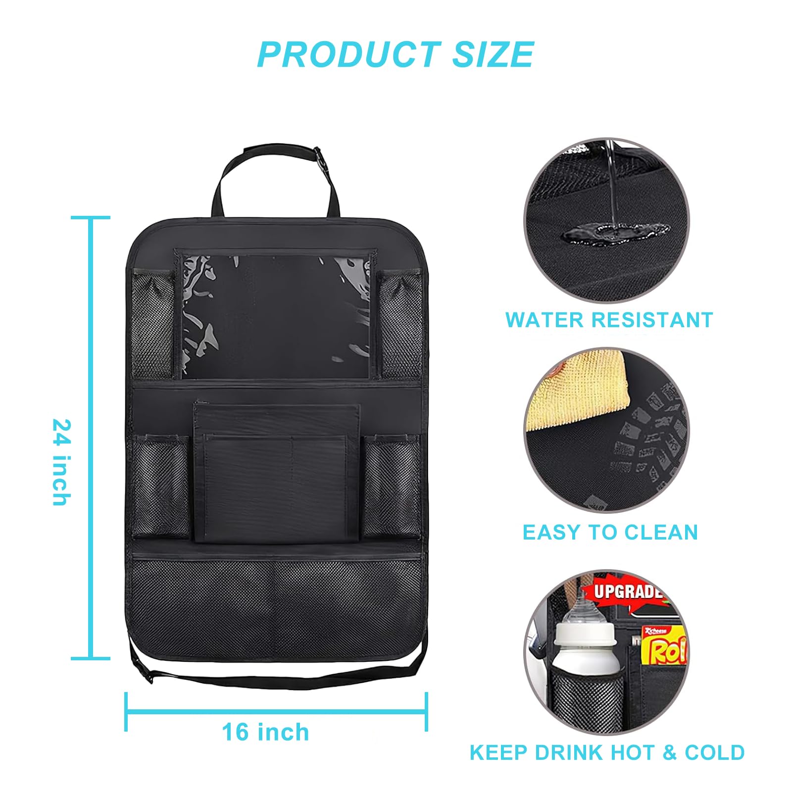 Car Back Seat Organizer with Tablet Holder