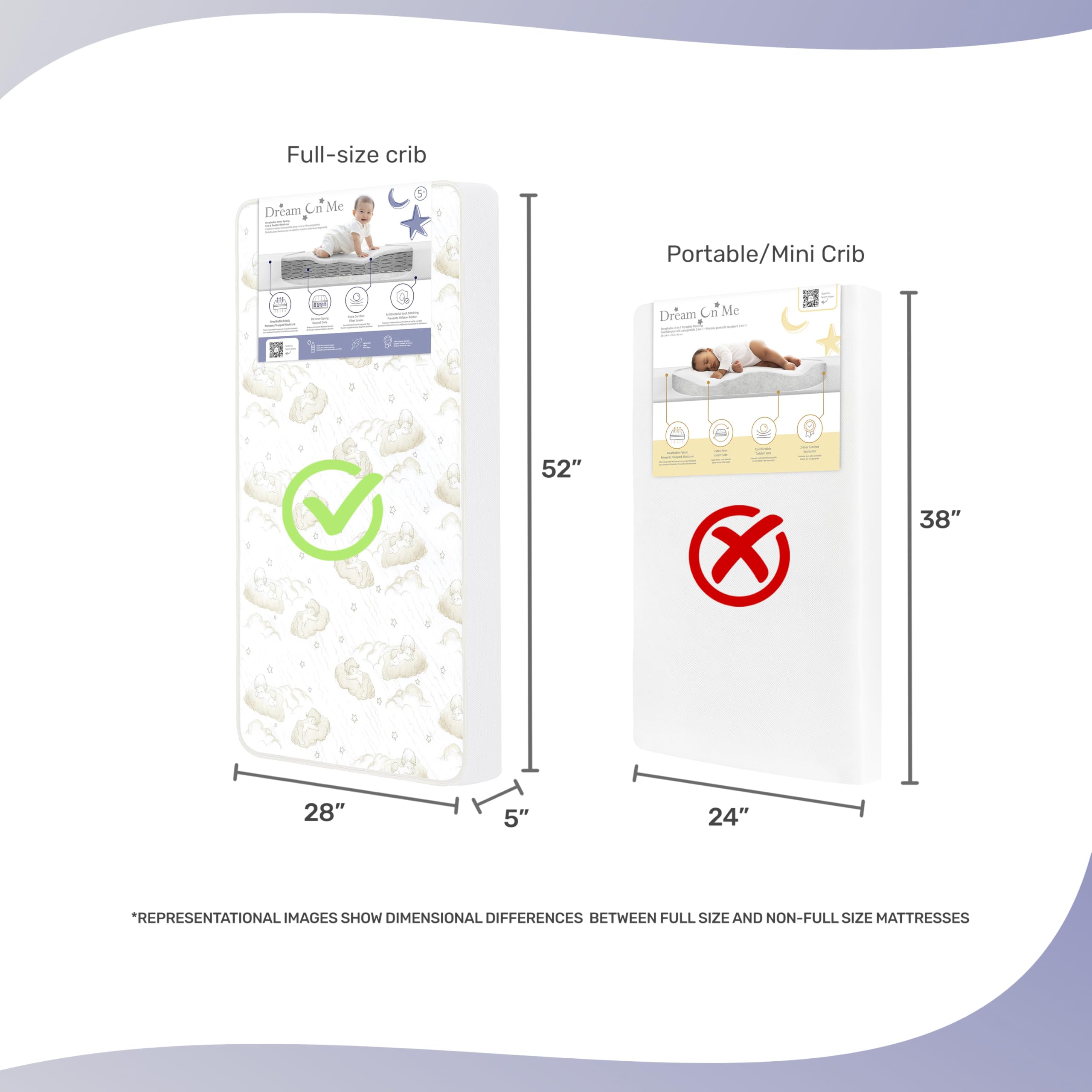 2-in-1 Breathable Spring Coil Crib & Toddler Mattress