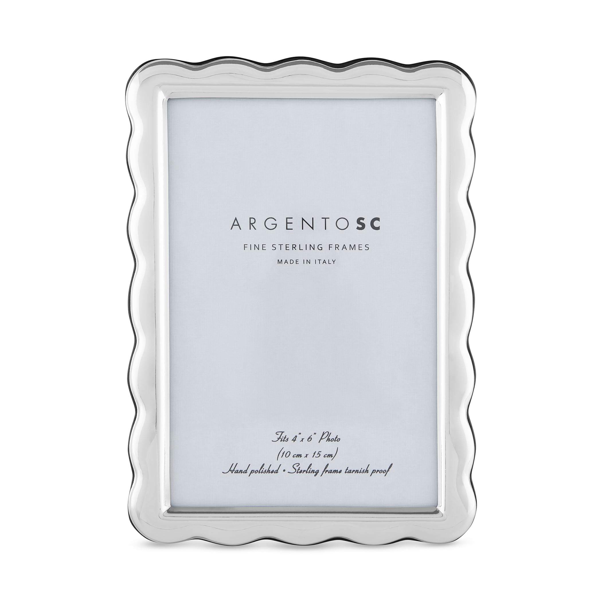 Scalloped Sterling Silver Picture Frames - Handmade in Italy, Tarnish-free