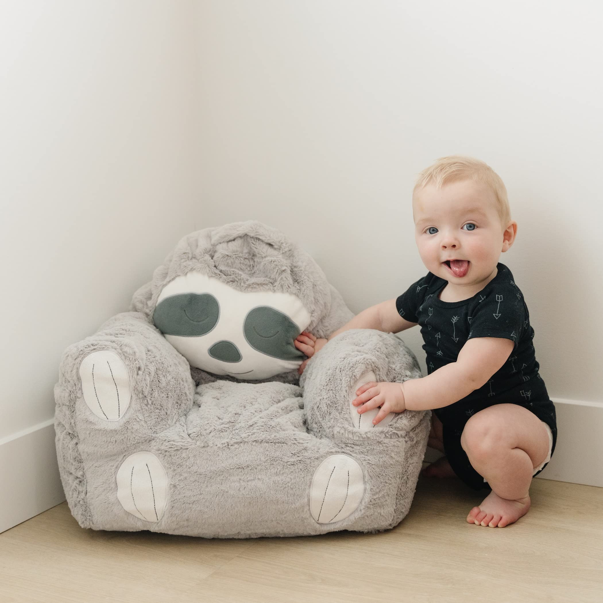 Sloth Toddler Plush Character Kids Chair Comfy Pillow Chair for Boys and Girls