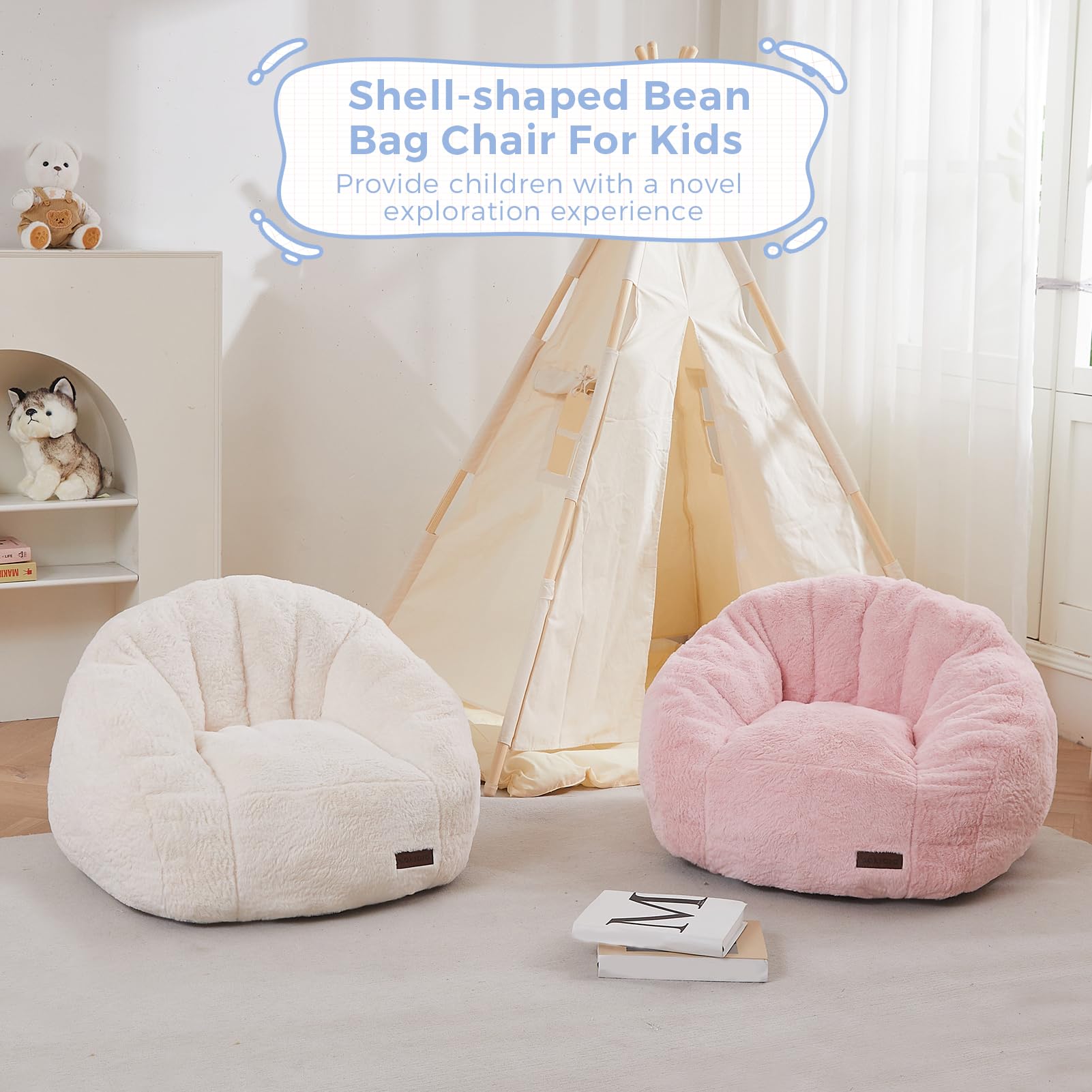 Shell Shaped Bean Bag Chair for Kids