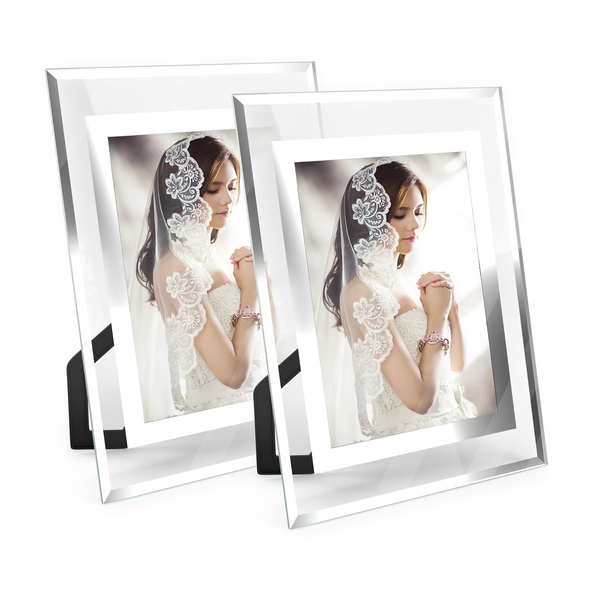 4x6 Picture Frames - 2 Pack Glass Photo Frame for Tabletop/Desktop Display