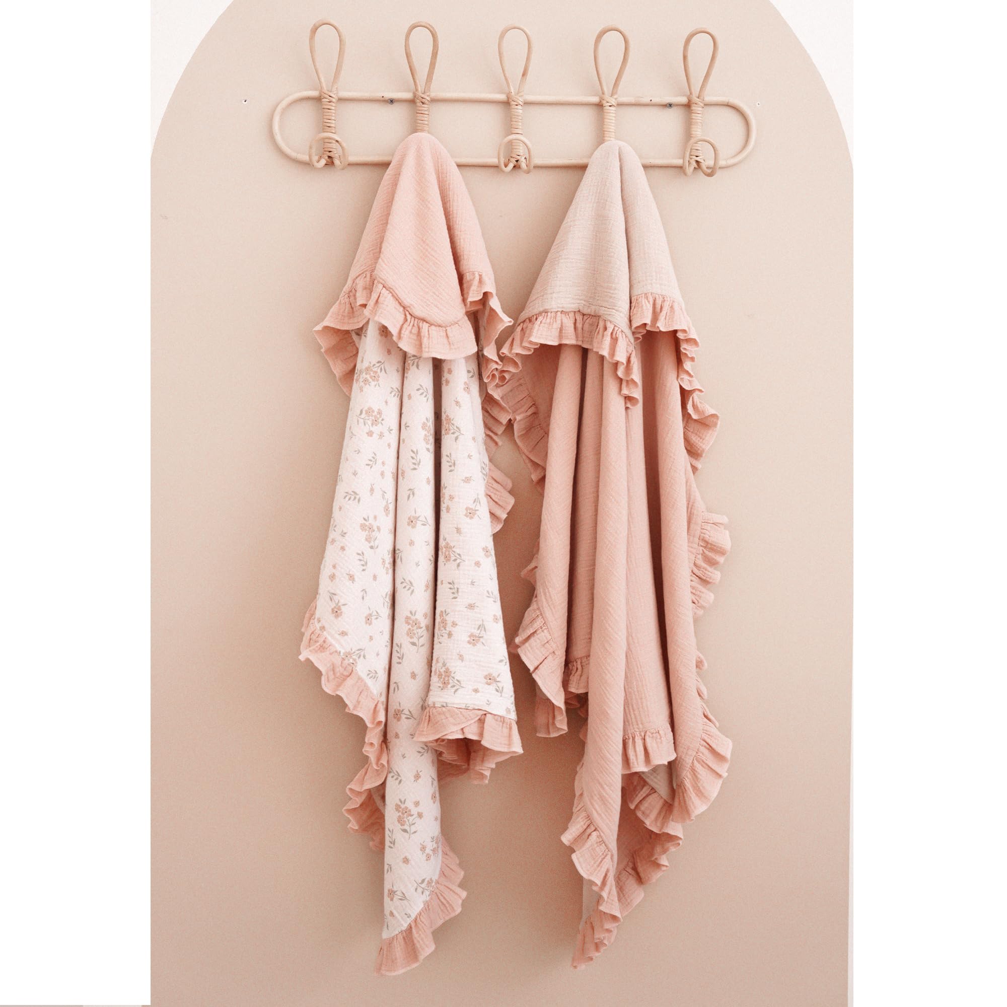 Muslin Cotton Baby Blanket - Flounce Floral Design