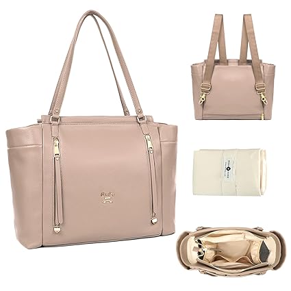 Diaper Bag Tote Leather Diaper Bag Backpack, Large Capacity Mommy