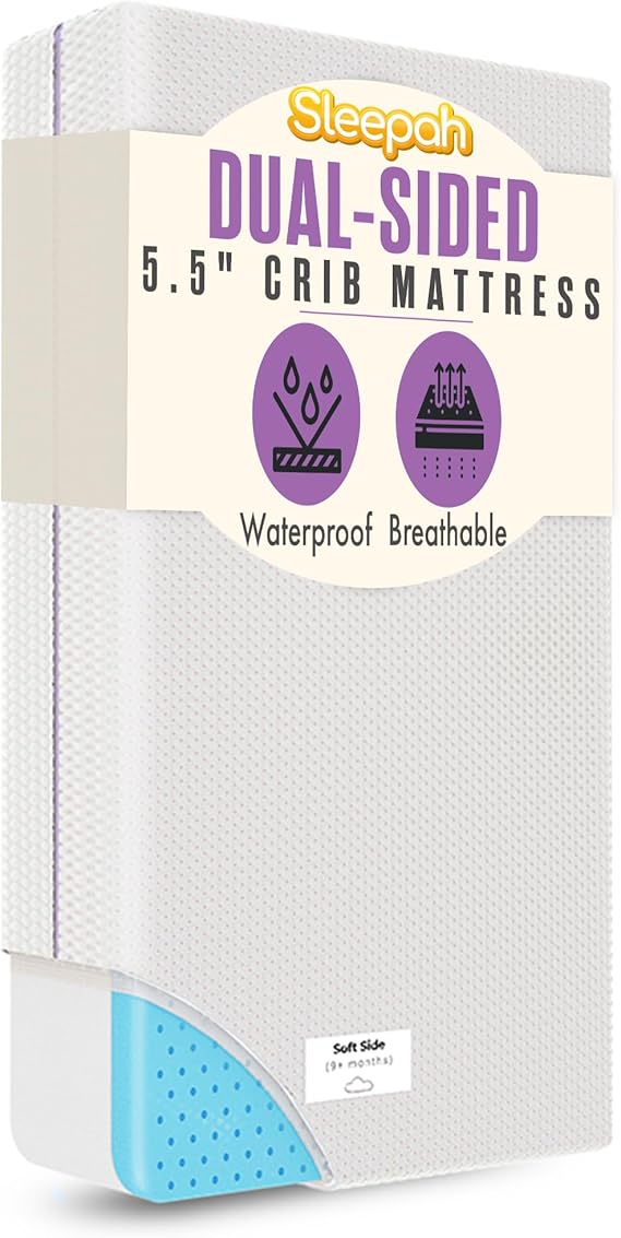 Crib & Toddler Bed Mattress Dual Sided (Firm & Plush) Cooling