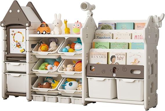 Kids Toy Storage Organizer and Children Bookshelf