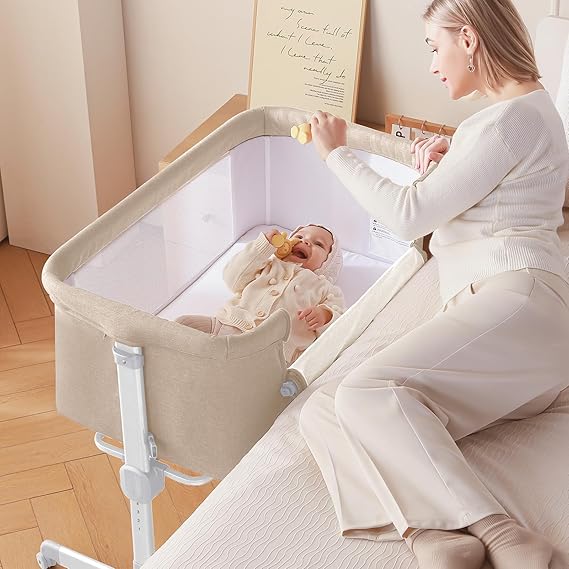 Baby Bassinet, 3 in 1 Bassinets Bedside Sleeper for Newborn