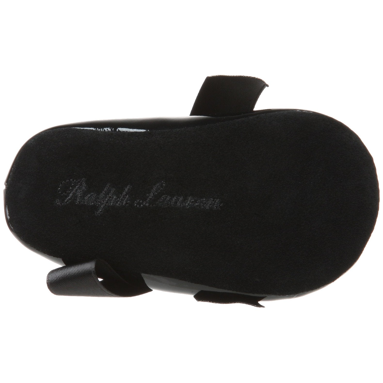 Ralph Lauren Layette Briley Ballet Crib Shoe (Infant/Toddler),Black Patent,1 M US Infant