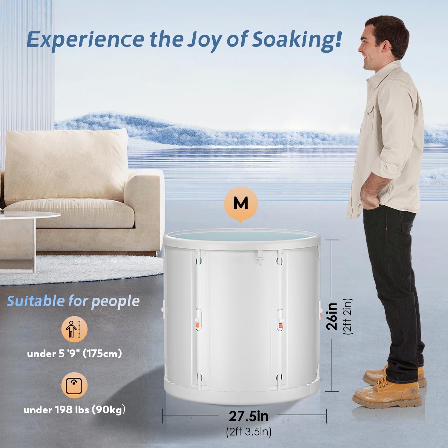 Portable Folding Bathtub with Thermal Cover