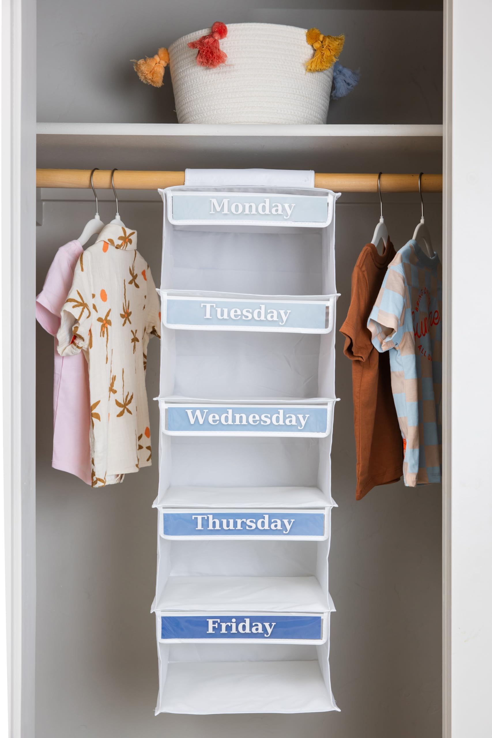 5-Shelf Weekly Clothes Organizer for Kids