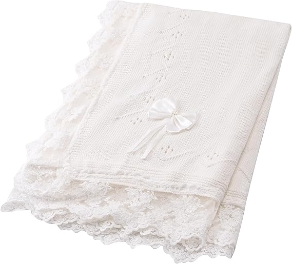 Blanket White Receiving Blanket Baptism Christening Towel