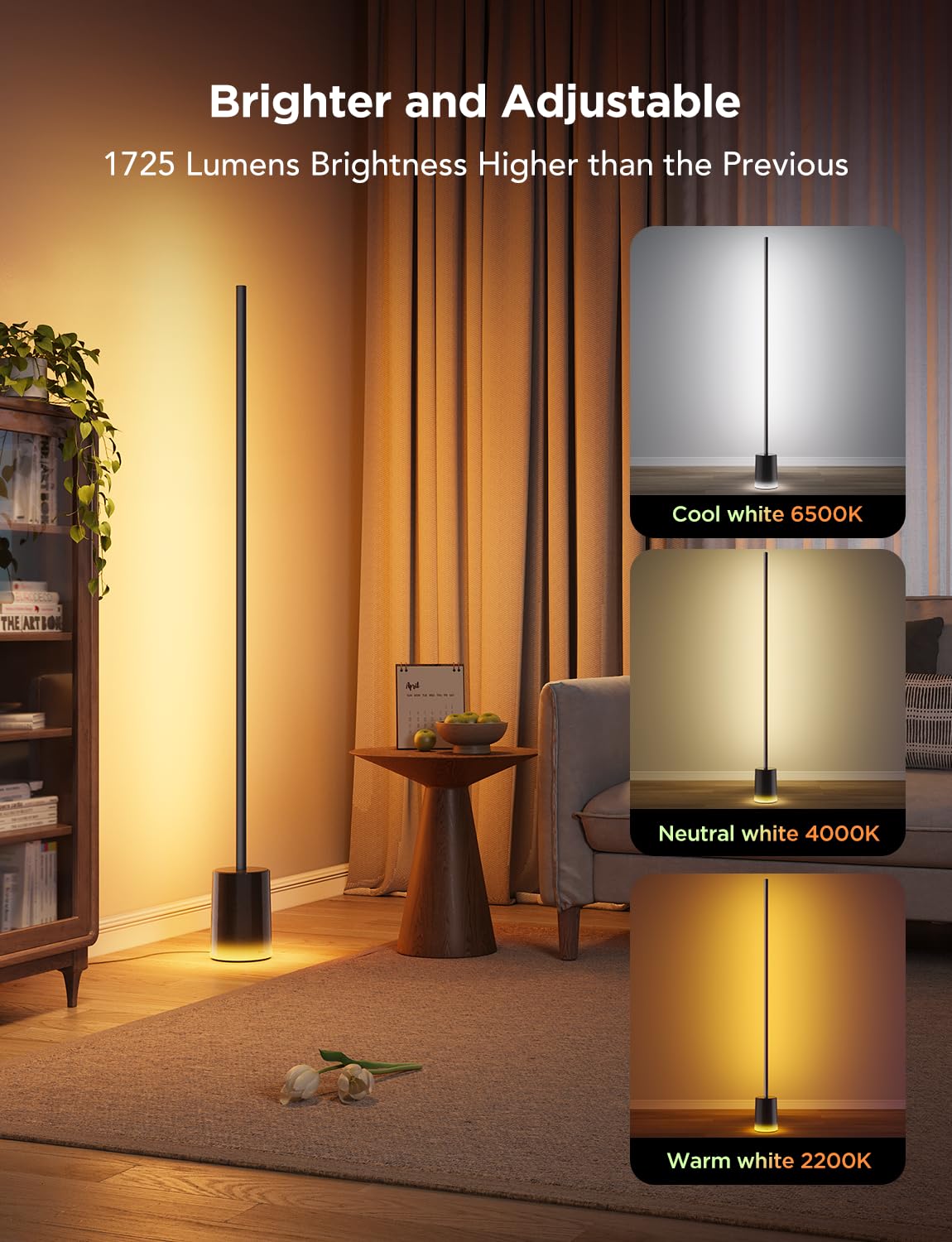 Smart RGBIC Floor Lamp with Matter Support and Music Sync