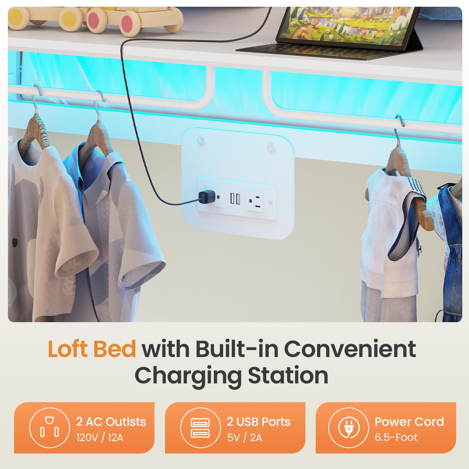Metal Twin Over Twin Bunk Bed with Storage