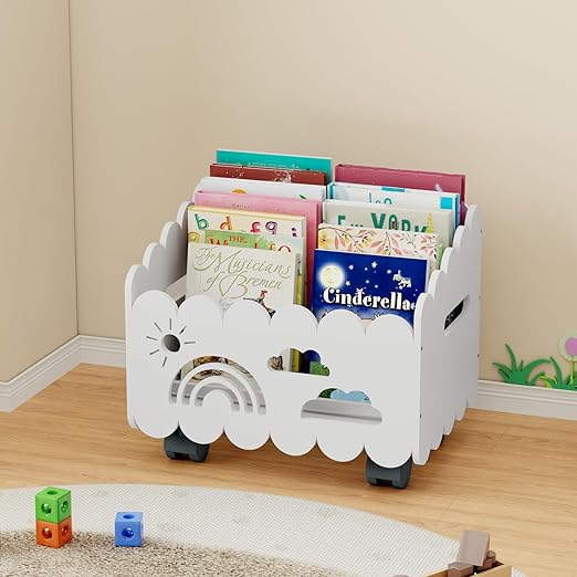 Bookshelf, Montessori Bookshelf, With 2 Adjustable Dividers