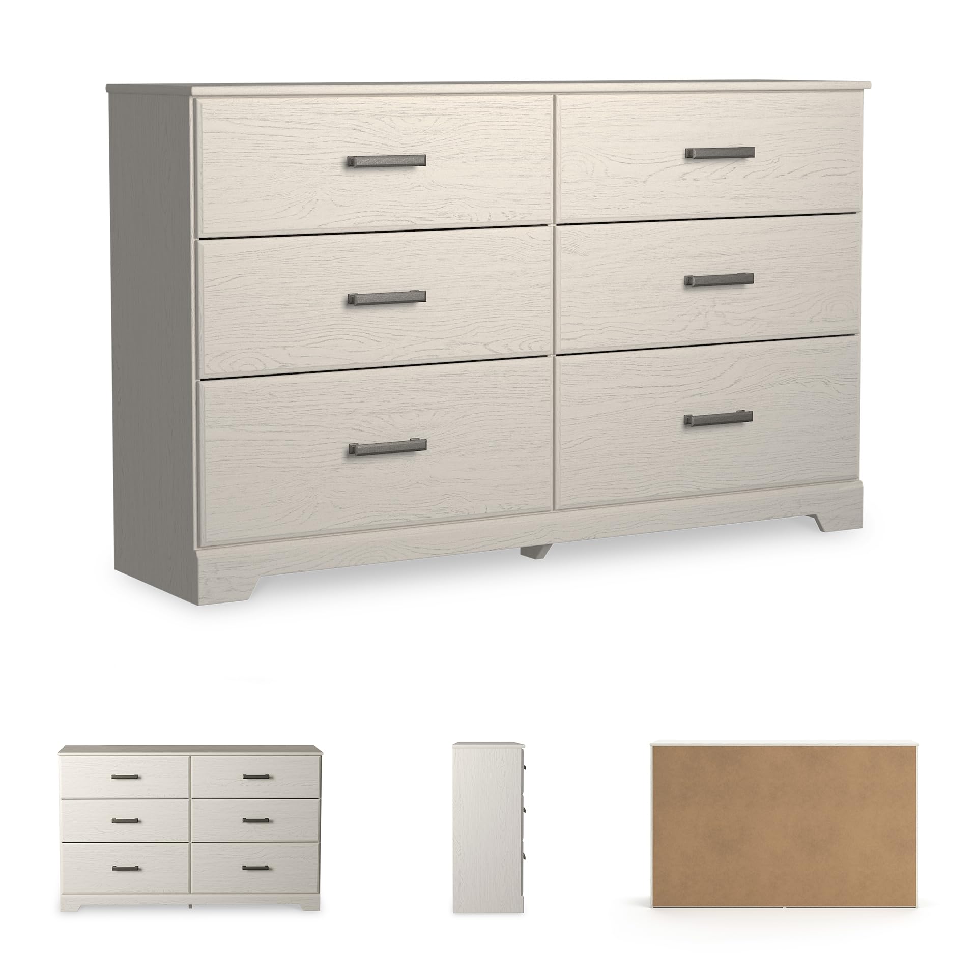 6 Drawer Dresser White Modern Scandinavian Style