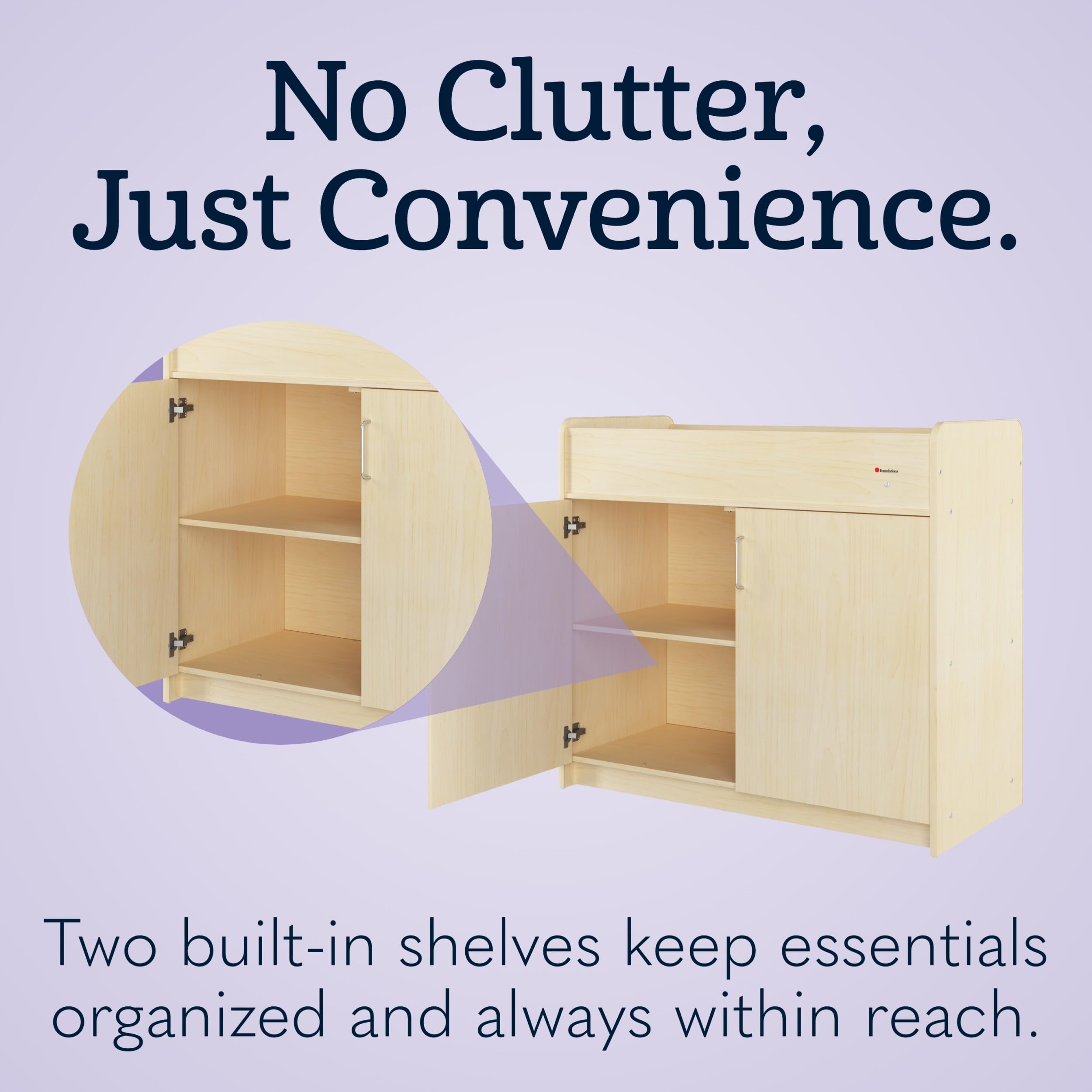 Daycare Changing Table with Storage Shelves and Safety Strap