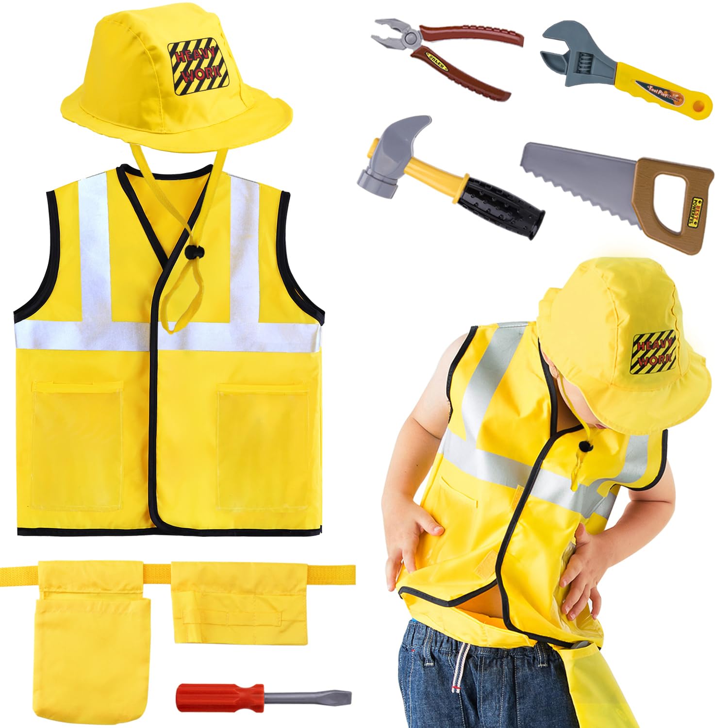 iPlay, iLearn Kids Construction Costumes, Toddler Worker Dress