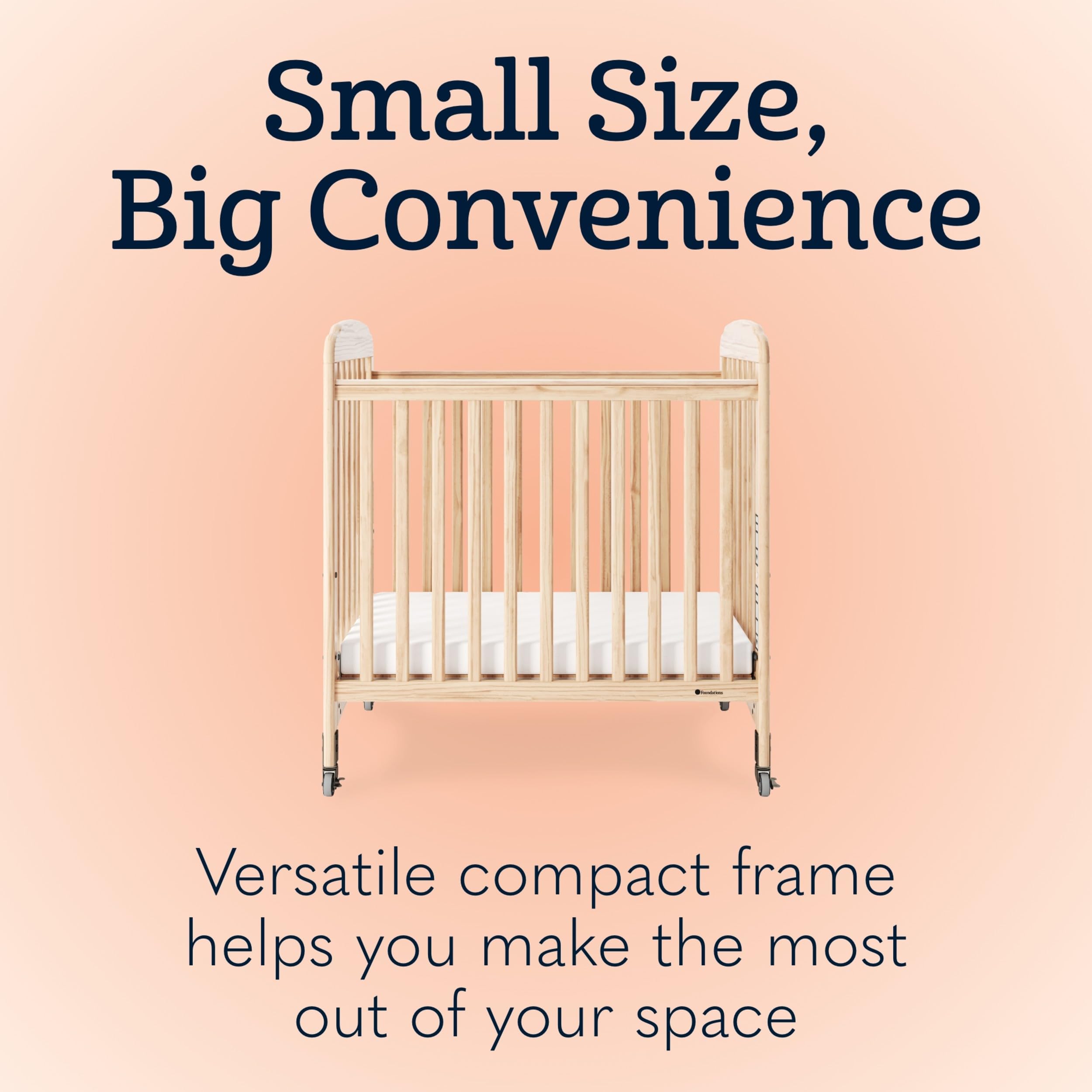 Compact Clearview Daycare Crib with Foam Mattress