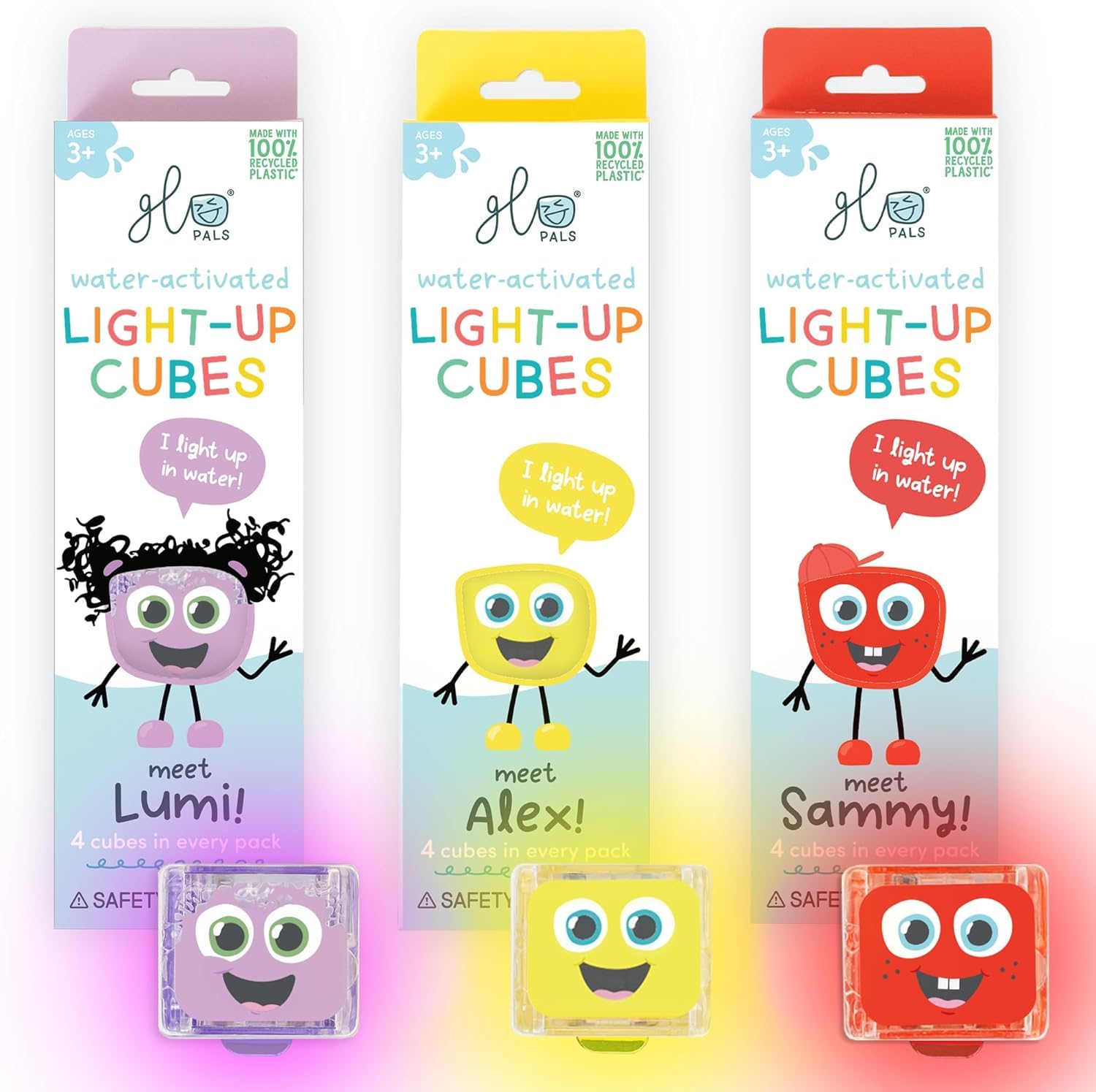 Water-Activated Light-Up Cubes Bundle for Sensory Play – 12 Pack (Wacky Wild West)