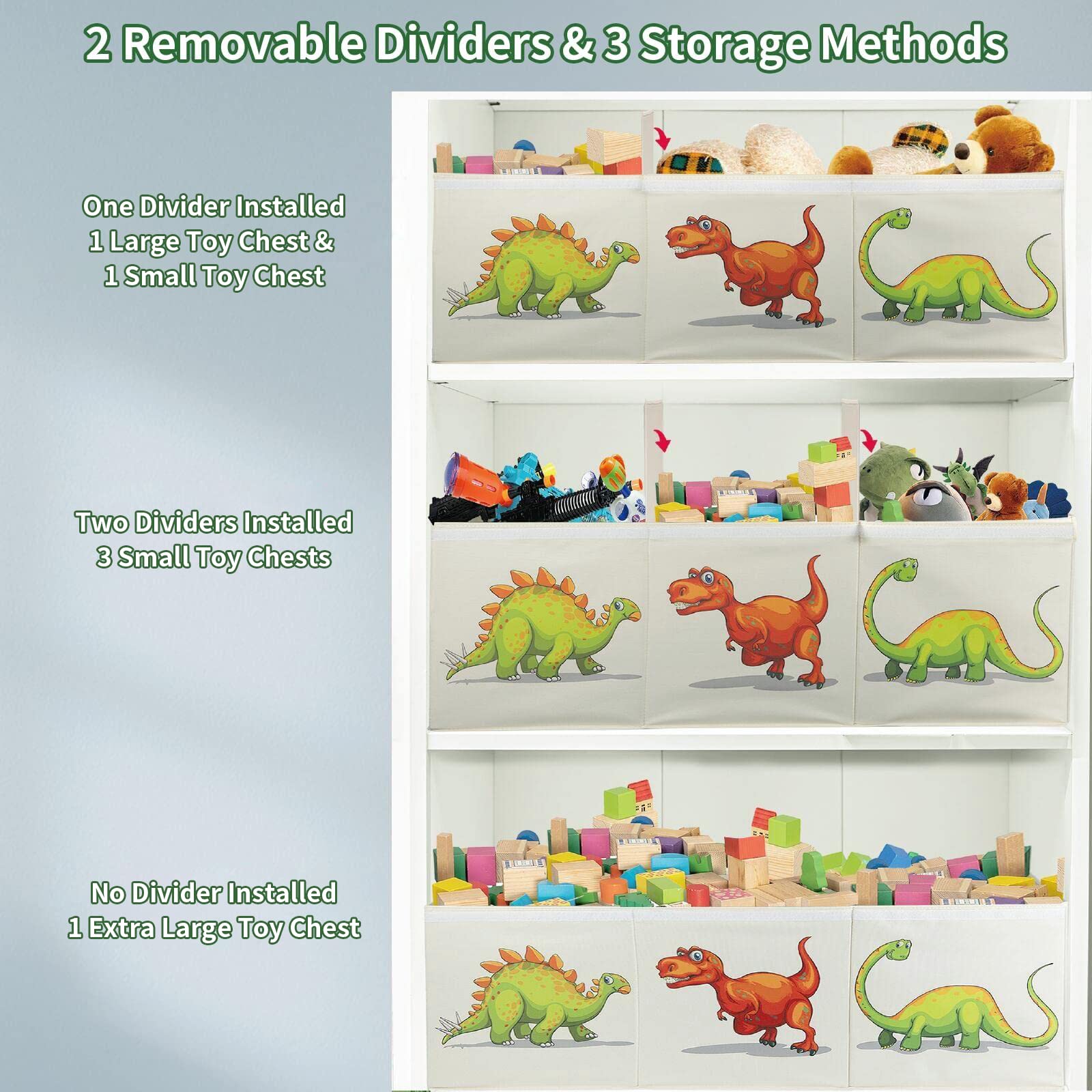 Large Toy Chest Storage Bin with Removable Divider