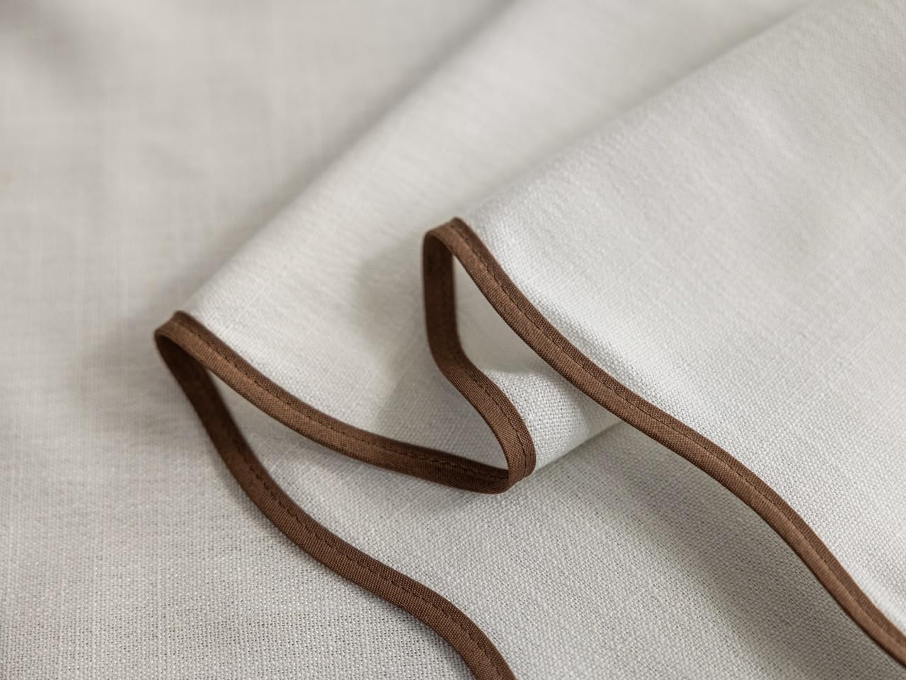 Linen Blend Scalloped/Wavy Trim, Ripple Fold Curtains for Living Room