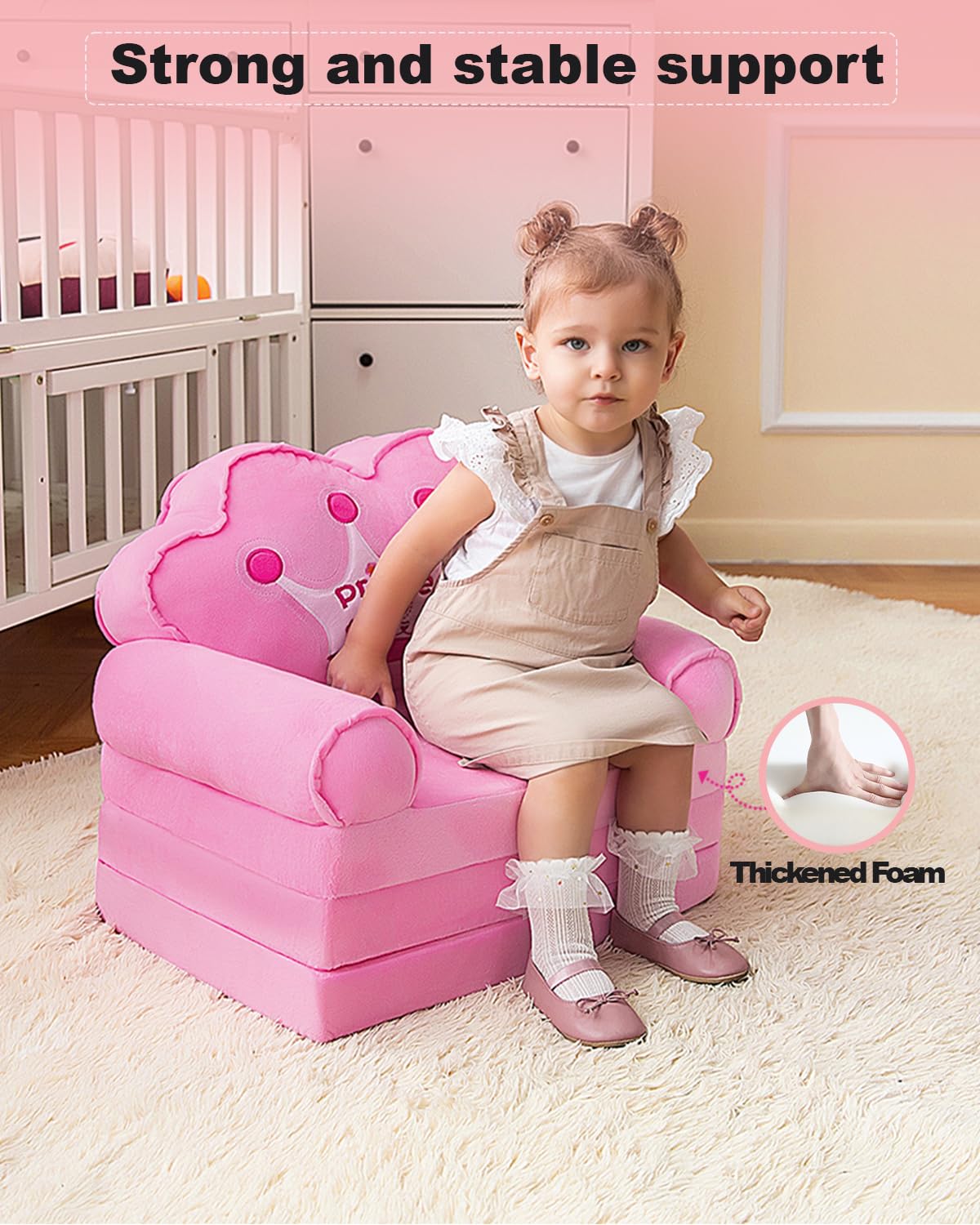 Foldable Kids Sofa Chair for Toddlers 1-3 Years