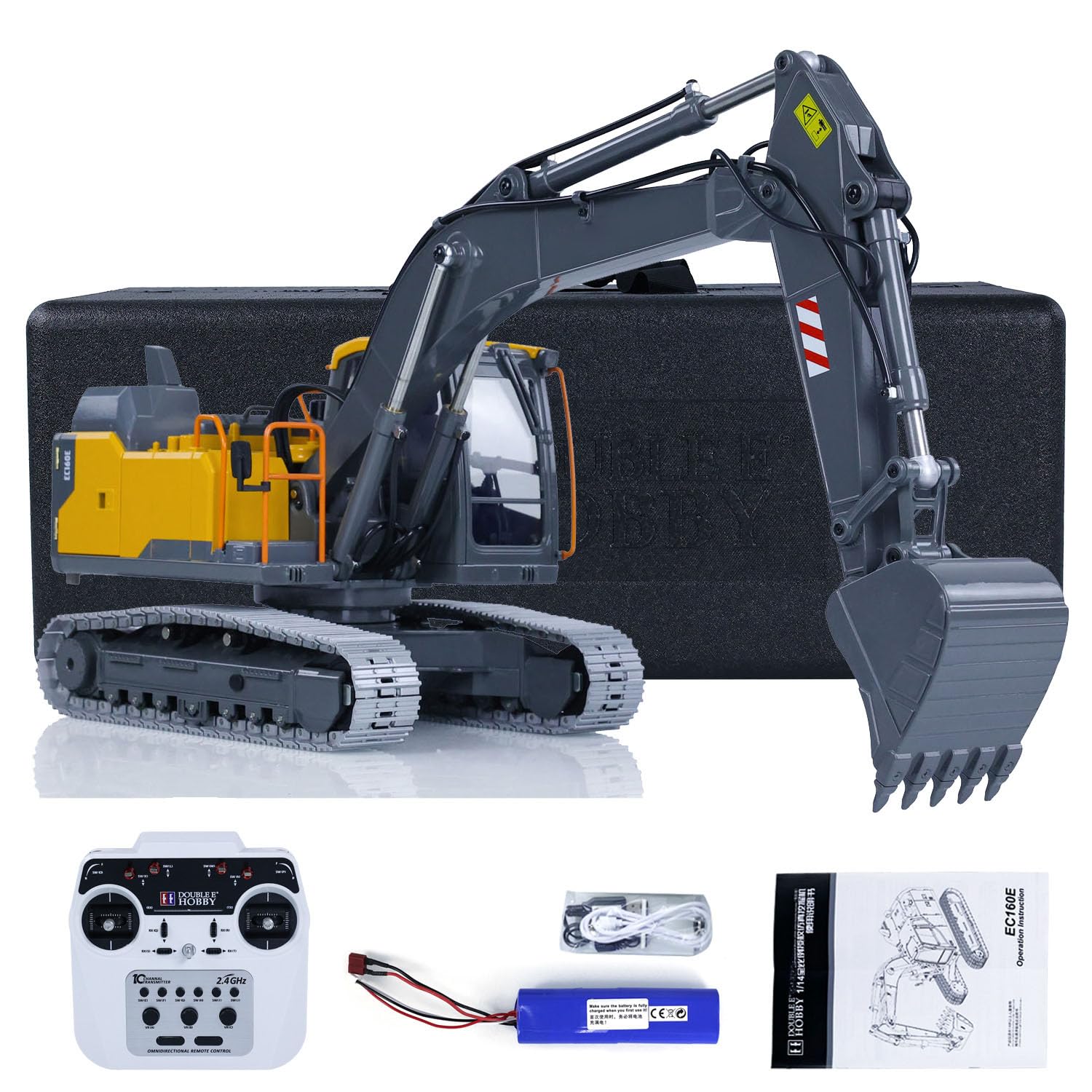 RC Excavator RC Digger Double E E010 EC160E Full Alloy Metal Engineering Vehicle