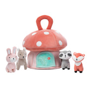 Interactive Plush Mushroom House with Stuffed Animal Toys