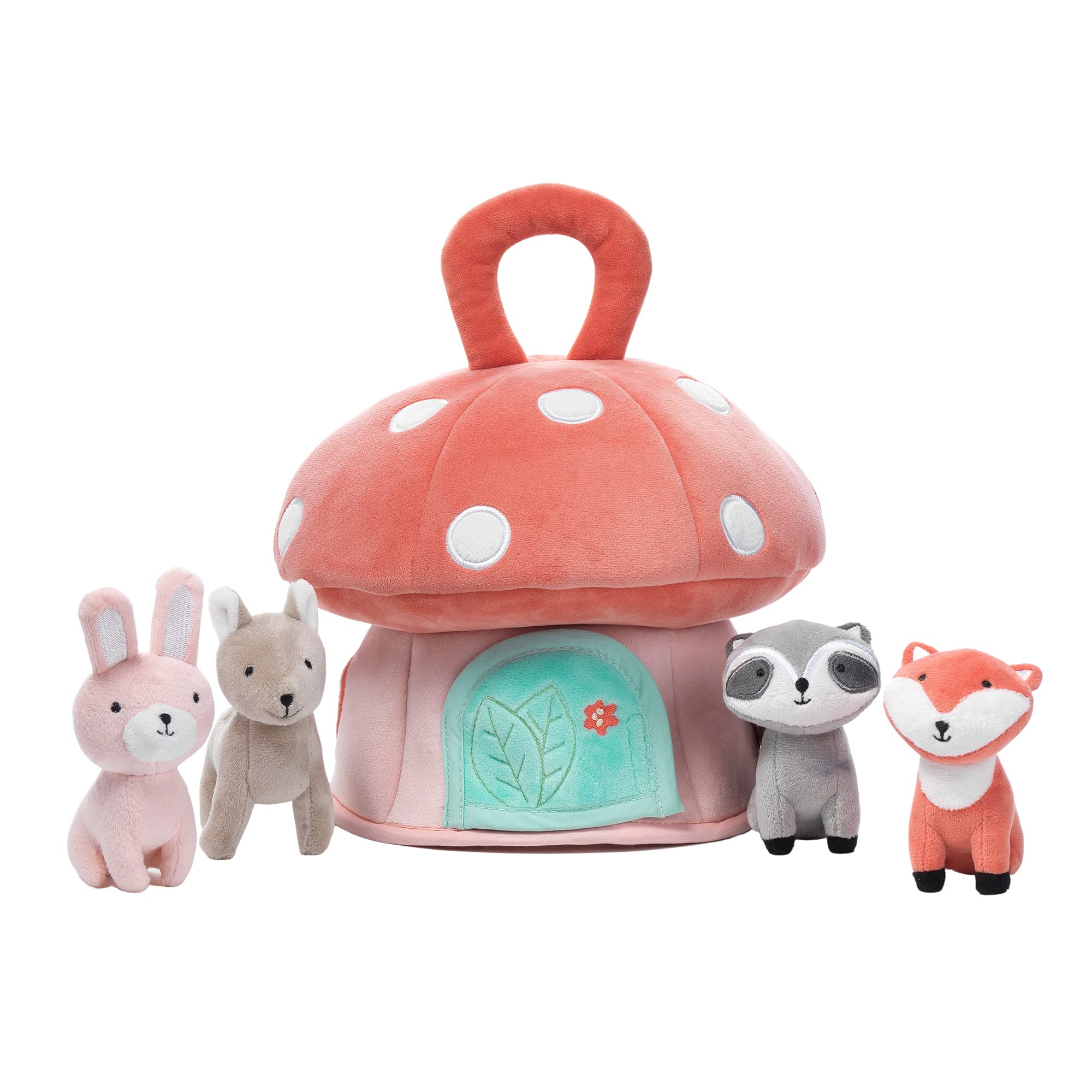 Interactive Plush Mushroom House with Stuffed Animal Toys