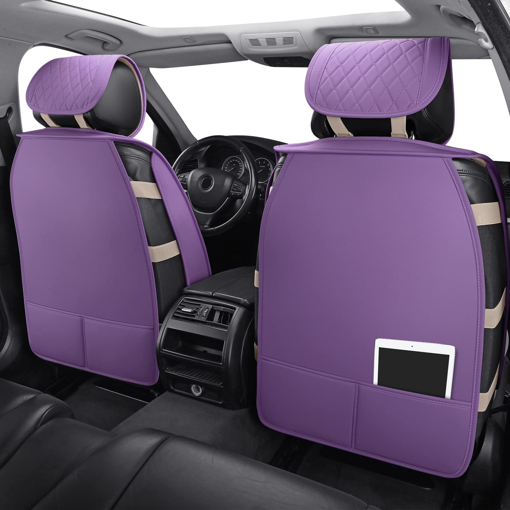 Diamond Bling Car Seat Covers for Women Waterproof Leather