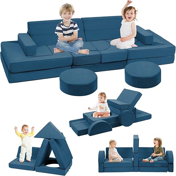 22Pcs Modular Kids Play Couch for Toddler - Kids Sofa Bed for Playroom