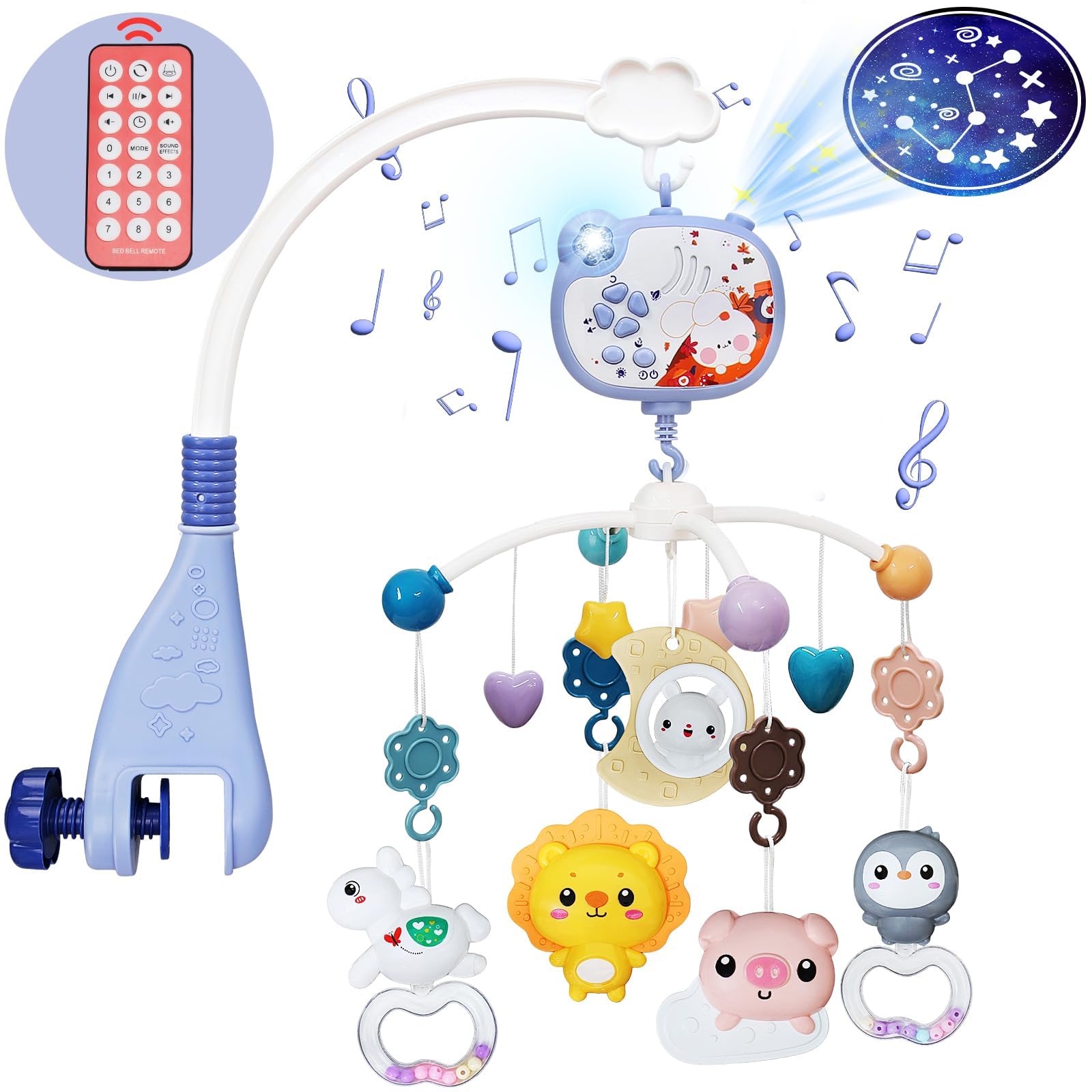 Baby Mobiles for Cribs, Crib Mobile with Music and Lights