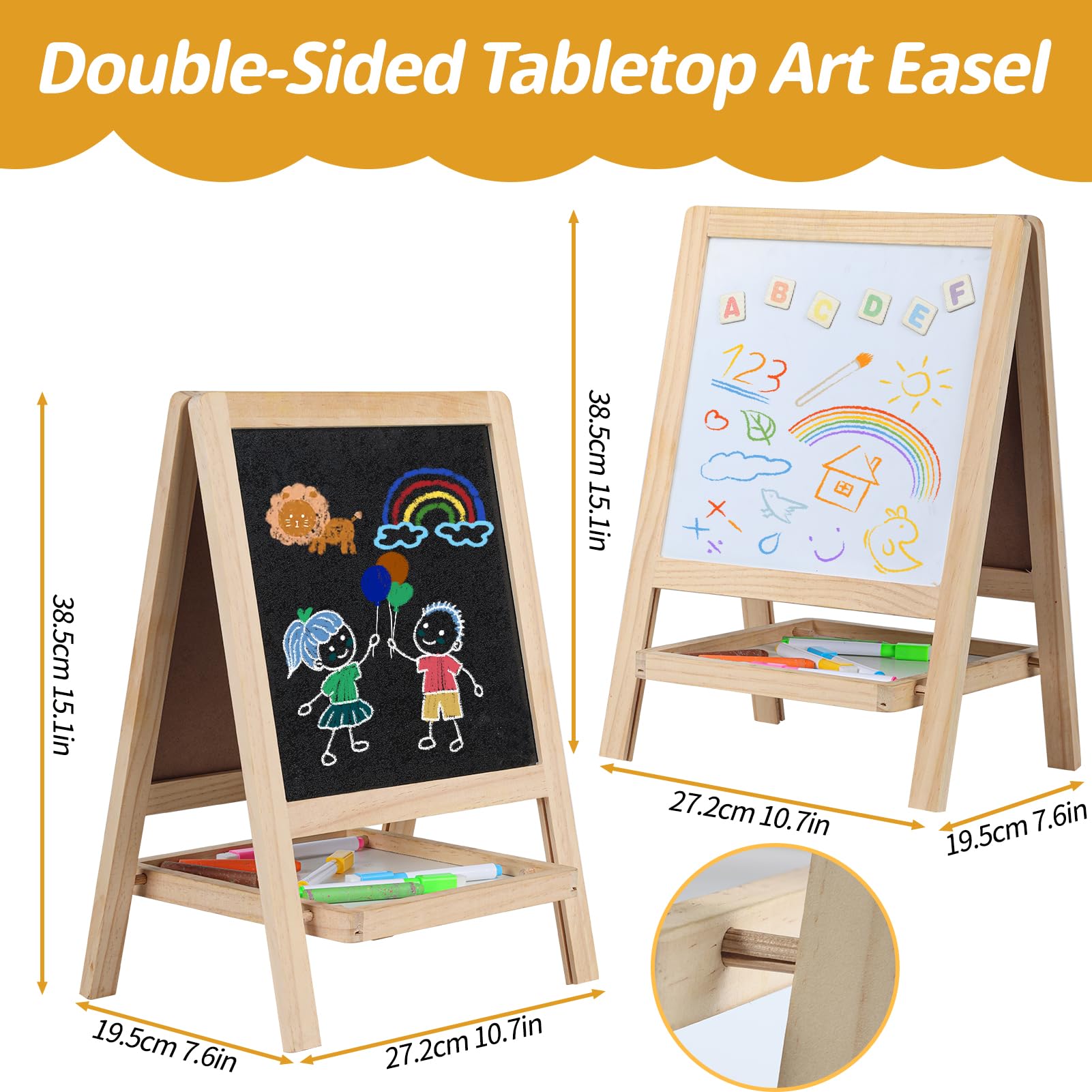 4-in-1 Double-Sided Tabletop Art Easel for Kids