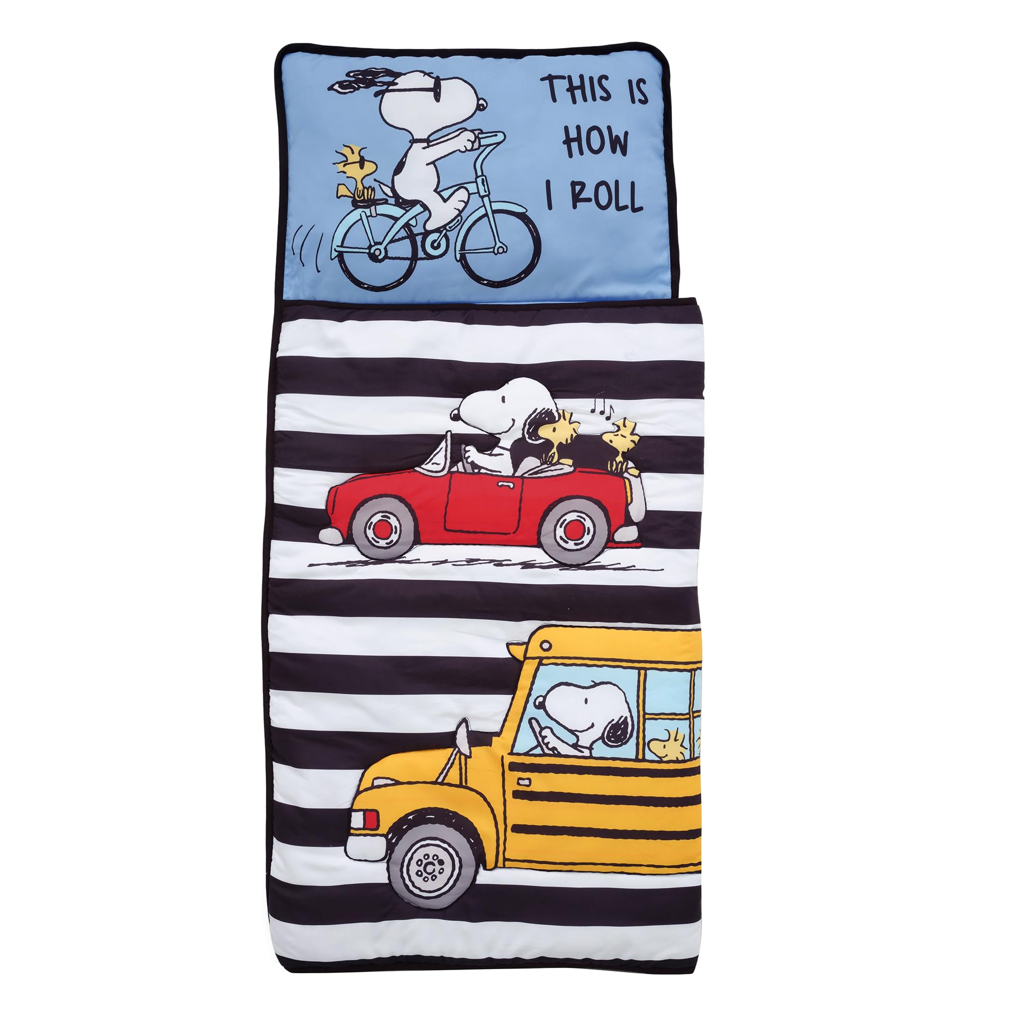 Bedtime Originals Snoopy & Woodstock Peanuts Transportation Toddler Nap Mat