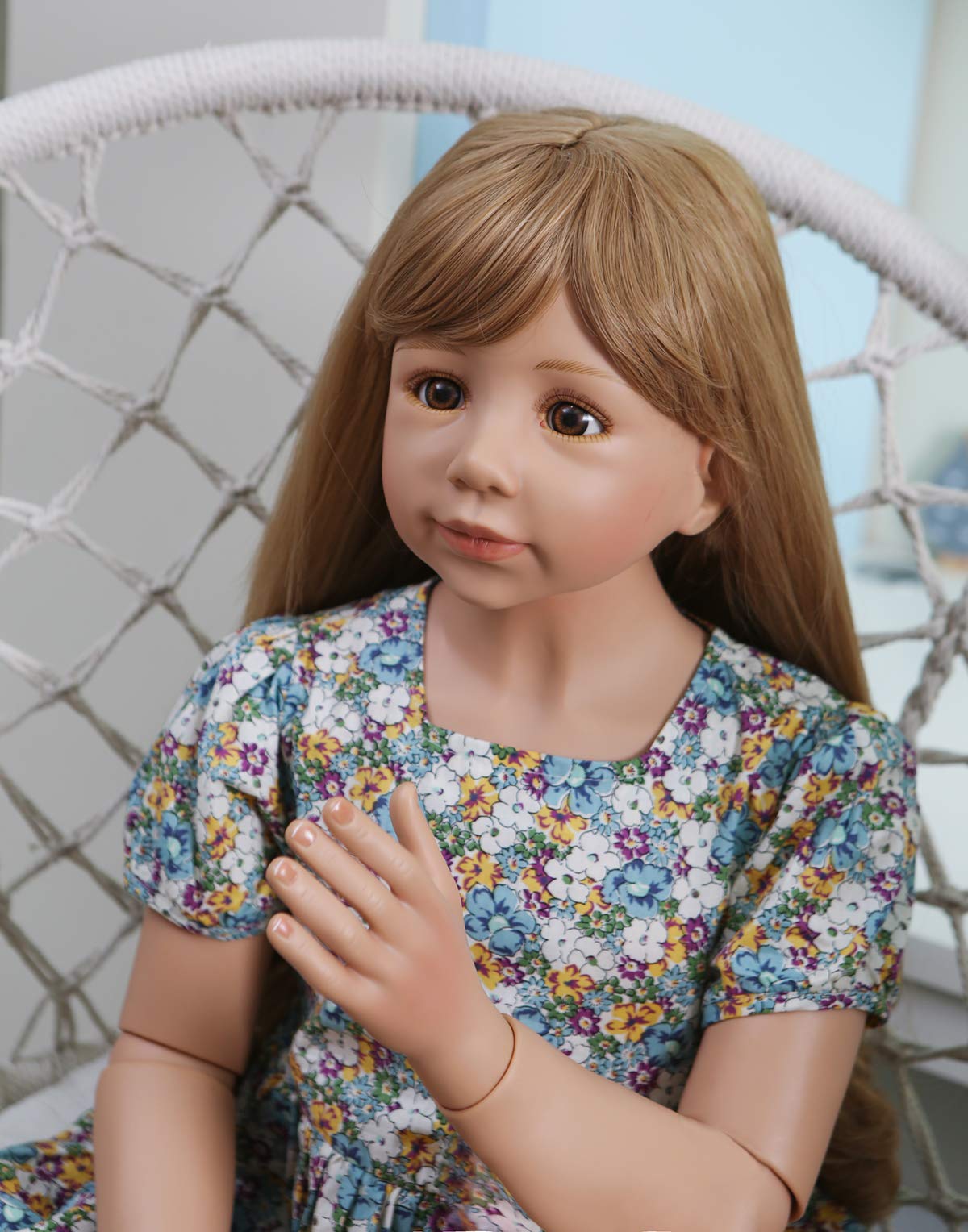 47inch Reborn Toddler Dolls,Huge Baby Full Body Hard Vinyl Masterpiece Doll Real Child