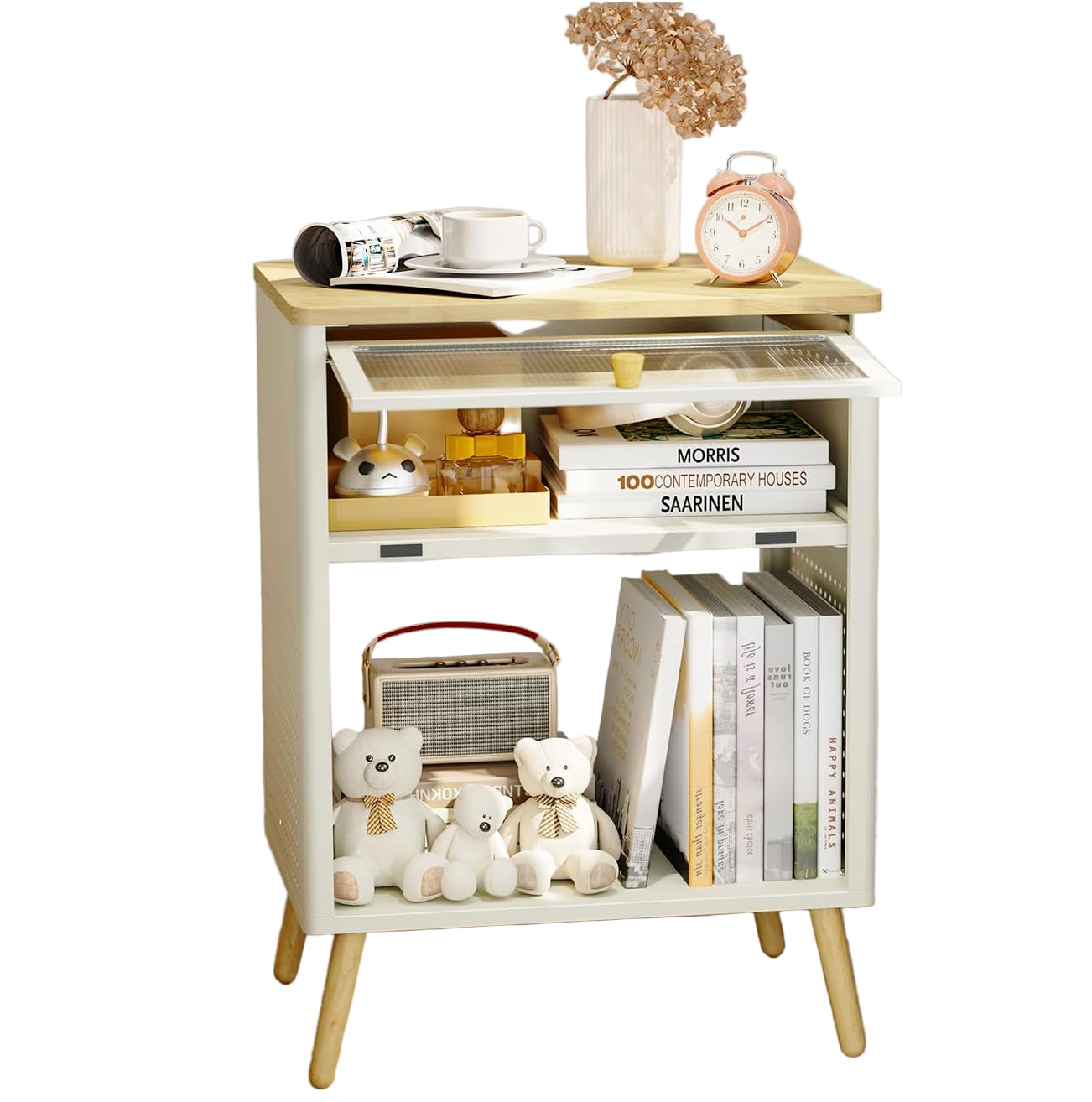 Cute Nightstand, Small End Tables with Storage Drawer