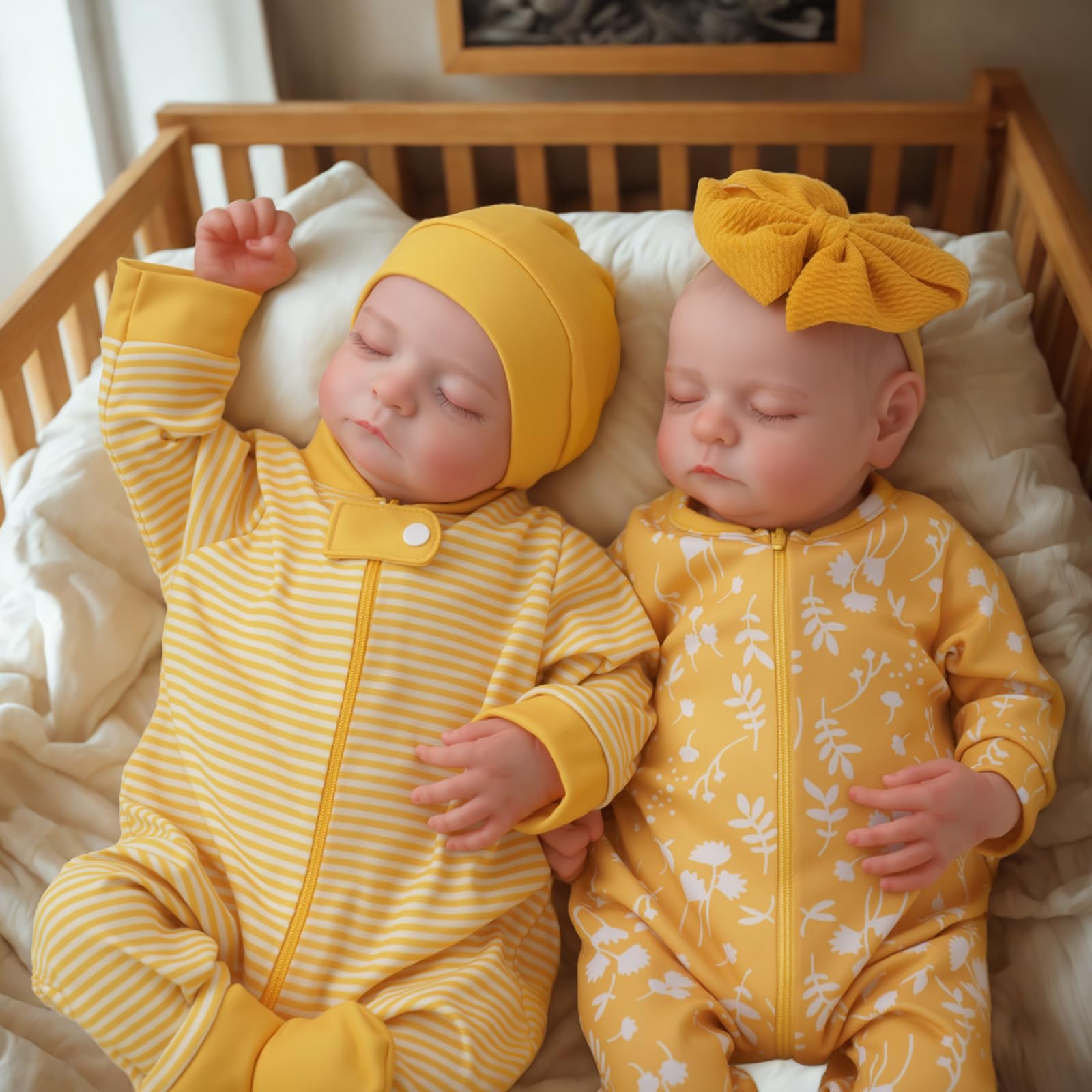 Lifelike Reborn Baby Dolls Twins, 20 inch Realistic Newborn Real Life Baby Boy Girl Dolls