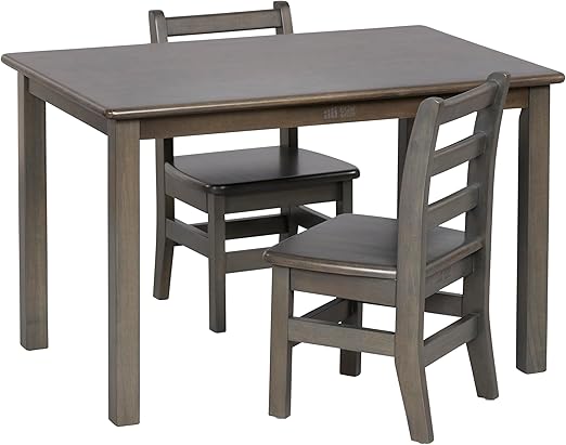 24in x 36in Rectangular Hardwood Table and Chair Set, 12in Seat