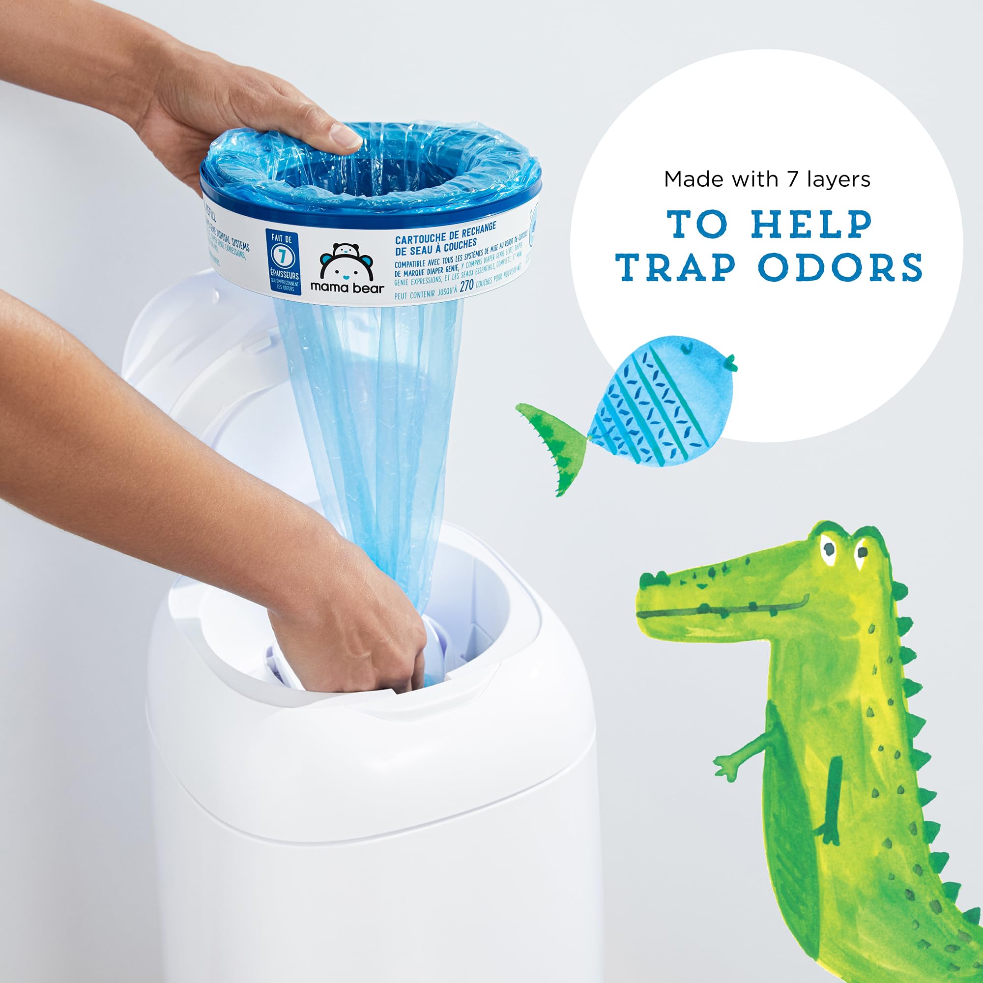 Amazon Brand - Mama Bear Diaper Pail Refills for Diaper Genie Pails
