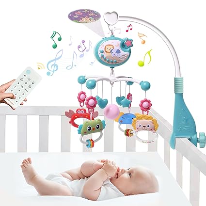 Baby Mobile for Crib with Crib Toys Music and Lights for Pack and Paly Crib Musical
