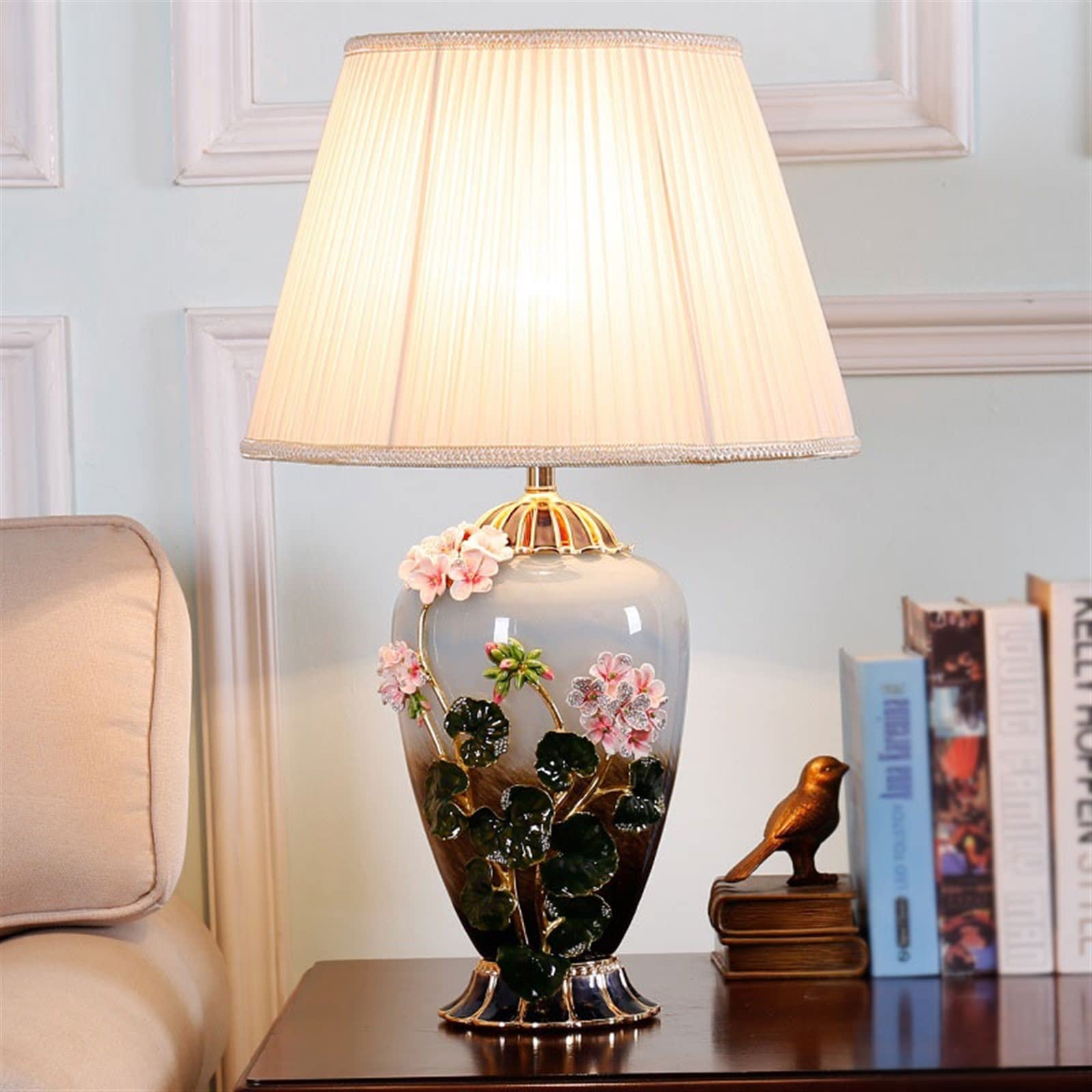 Ceramic Enamel Bedside Table Lamp 24.4 Inch